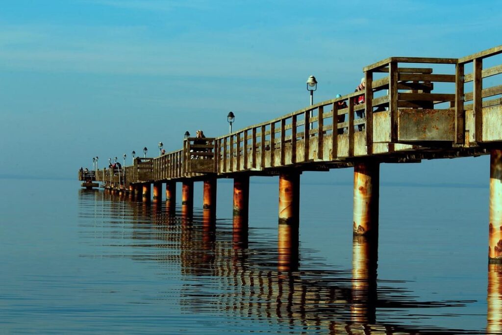 Seebrücke Lubmin, Strand, Reisen, Reiseziel, Ostsee Erkundung, Meer, Erholung an der Küste, Mecklenburg-Vorpommern